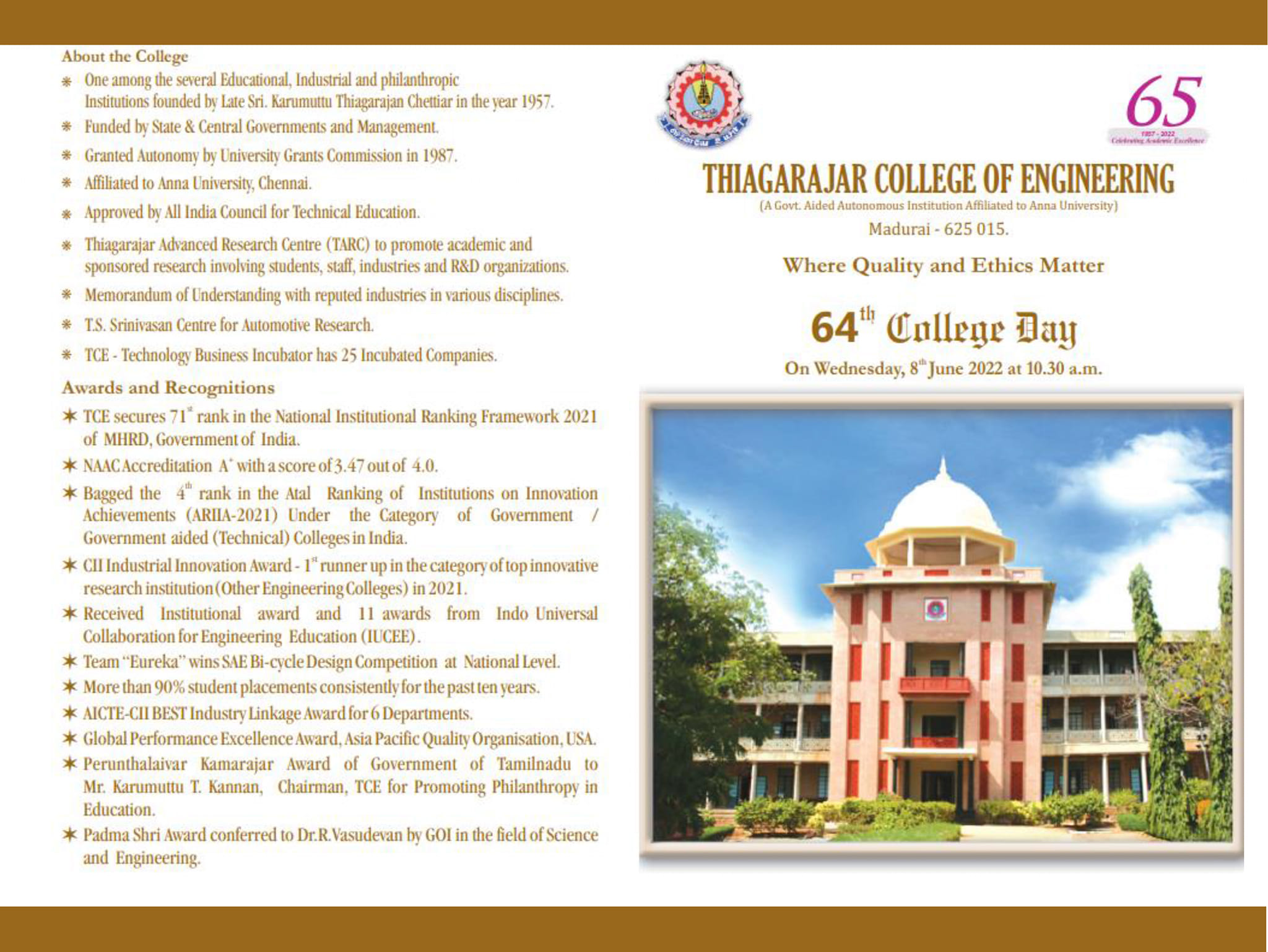 64th College Day