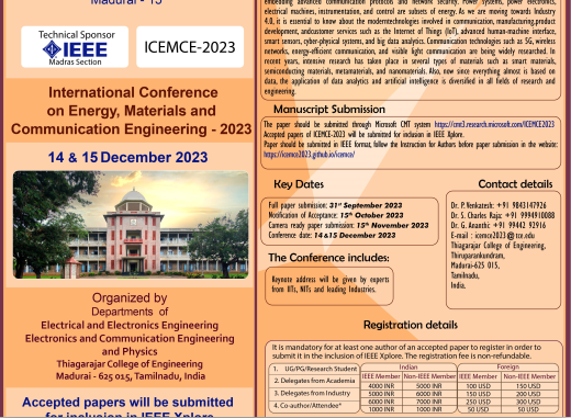 International Conference on Energy, Materials and Communication Engineering-2023 (ICEMCE-2023)