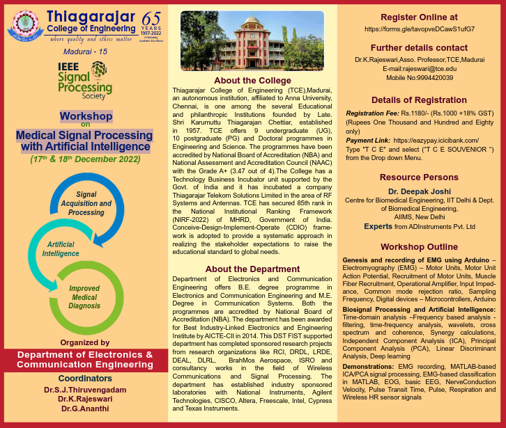 Workshop on Medical Signal Processing with Artificial Intelligence