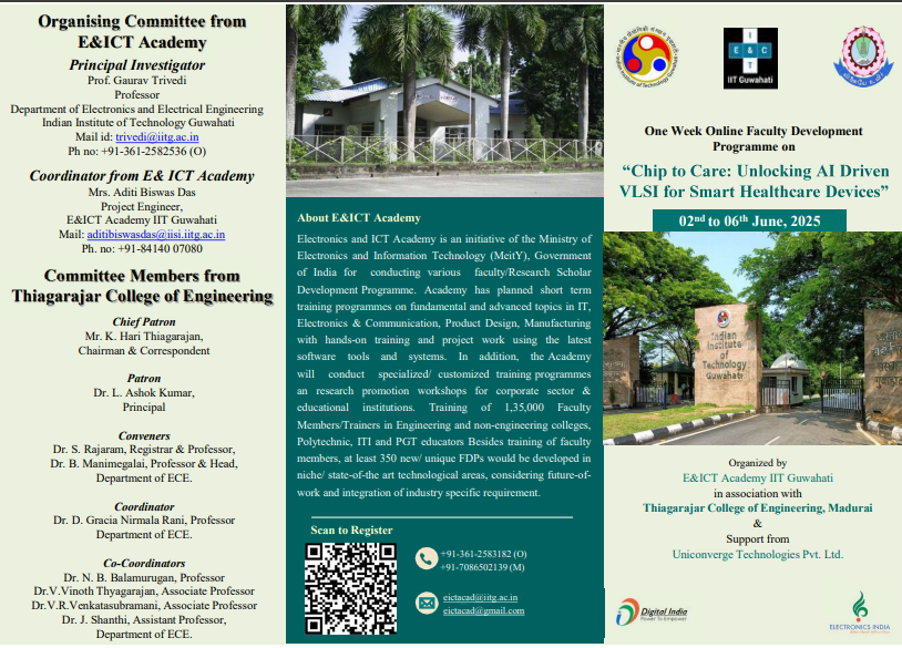 One Week Online FDP on Chip to Care: Unlocking AI Driven VLSI for Smart Healthcare Devices