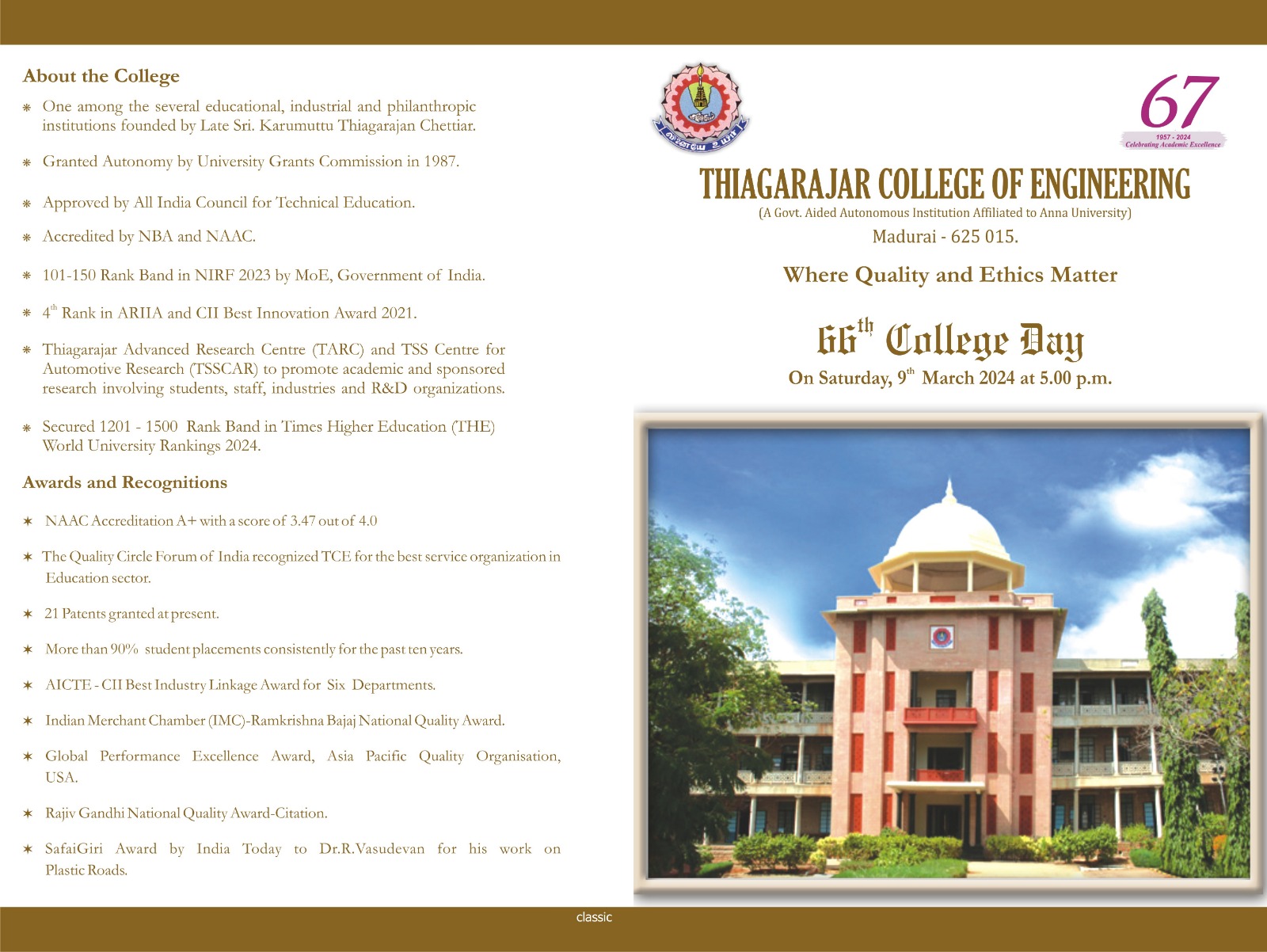 66th College Day 