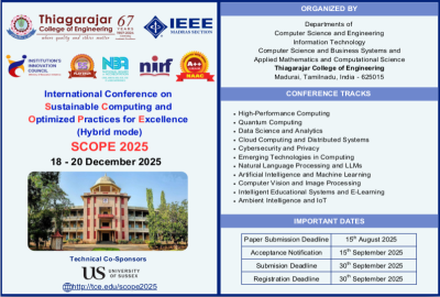 International Conference on Sustainable Computing and Optimized Practices for Excellence-SCOPE 2025 