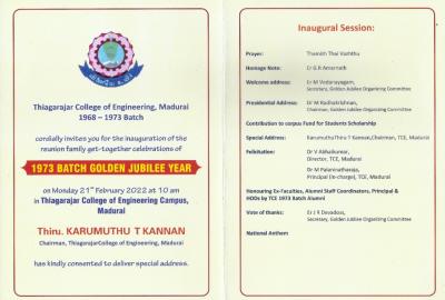 Golden Jubilee Celebration - TCE 1973 Batch