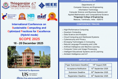 International Conference on Sustainable Computing and Optimized Practices for Excellence-SCOPE 2025