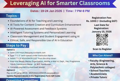 A Six-Day FDP on Leveraging AI for Smarter Classrooms