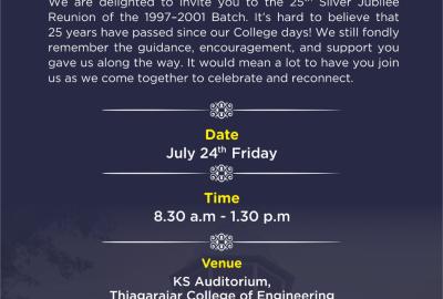 25th Silver Jubilee Reunion of the 1997 - 2001 Batch 