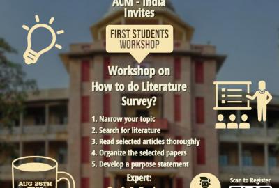 TCE Research Focus group and ACM India joinly organizing a workshop on Literature survey