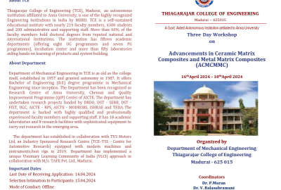 Workshop on Advancements in Ceramic Matrix Composites and Metal Matrix Composites